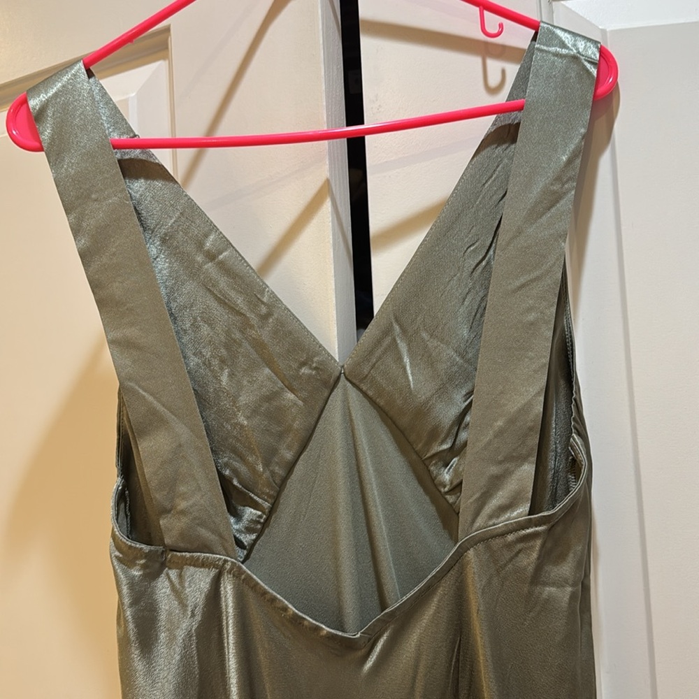 Rumored Silver Satin Maxi Dress - Picture 4 of 6